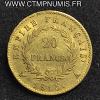 20 FRANCS NAPOLEON LES CENT-JOURS 1815 PARIS