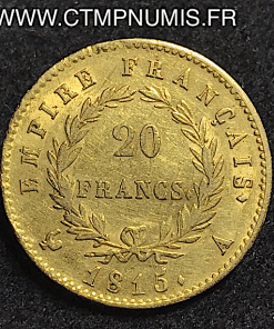 20 FRANCS NAPOLEON LES CENT-JOURS 1815 PARIS