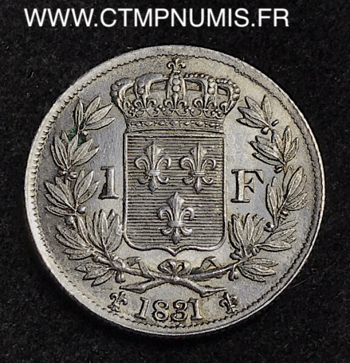 1 FRANC ARGENT HENRI V 1831 TRANCHE STRIEE