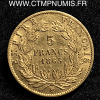 5 FRANCS OR NAPOLEON III  1865 BB STRASBOURG