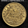 5 FRANCS OR NAPOLEON III TETE LAURE 1867 A