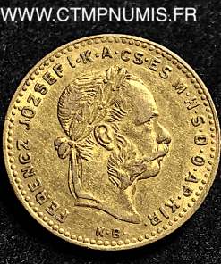 HONGRIE 4 FORINT 10 FRANCS OR 1885