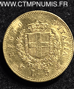 ITALIE 5 LIRE OR VICTOR EMMANUEL II 1863 T TURIN 