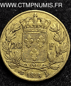 20 FRANCS OR LOUIS XVIII A 1818 L BAYONNE