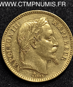 20 FRANCS OR NAPOLEON 1862 PETIT A PARIS