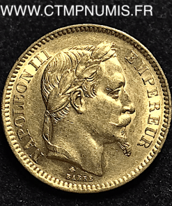 20 FRANCS OR NAPOLEON TETE LAUREE 1865 A 