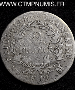 2 FRANCS ARGENT NAPOLEON AN 12 M TOULOUSE