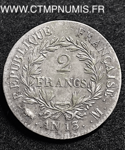 2 FRANCS ARGENT NAPOLEON AN 13 M TOULOUSE