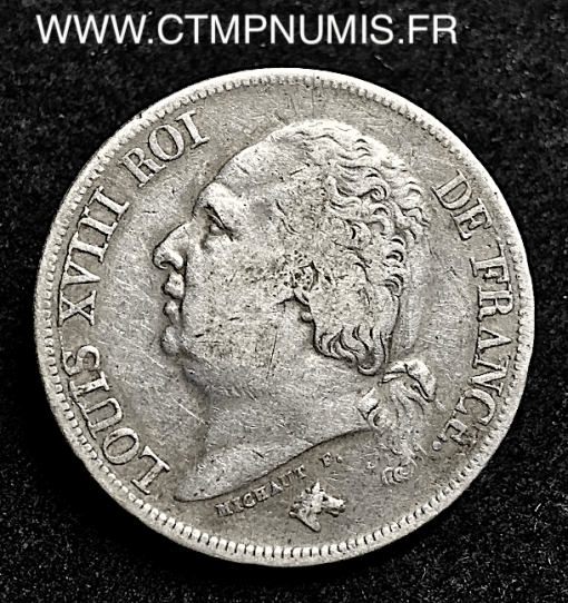 2 FRANCS ARGENT LOUIS XVIII 1817 M TOULOUSE