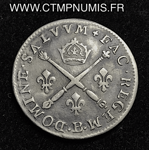 LOUIS XIV 10 SOLS INSIGNES ARGENT 1706 B ROUEN