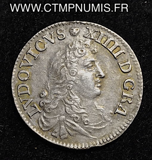 LOUIS XIV 4 SOLS TRAITANTS ARGENT 1675 D LYON
