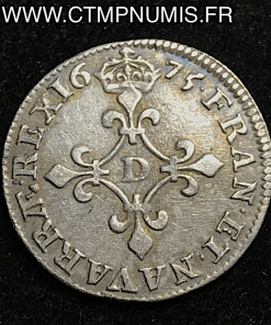 LOUIS XIV 4 SOLS TRAITANTS ARGENT 1675 D LYON 