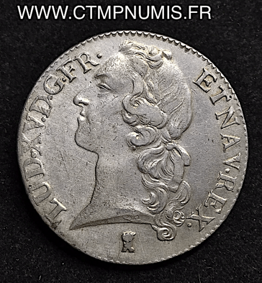 LOUIS XV ECU ARGENT BANDEAU 1742 T NANTES