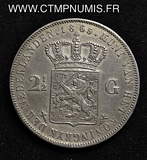 PAYS BAS 2 1/2 GULDEN ARGENT 1865