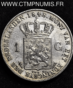 PAYS BAS 1 GULDEN ARGENT 1848 TTB