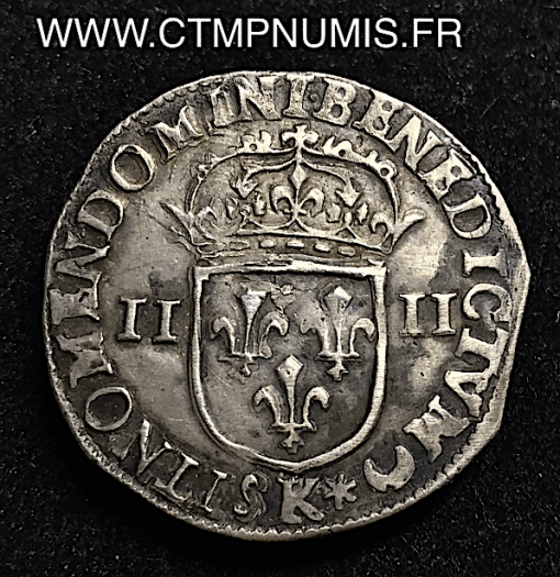 LOUIS XIV 1/4 ECU ARGENT 1643 K BORDEAUX