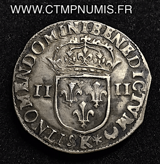 LOUIS XIV 1/4 ECU ARGENT  1643 K BORDEAUX