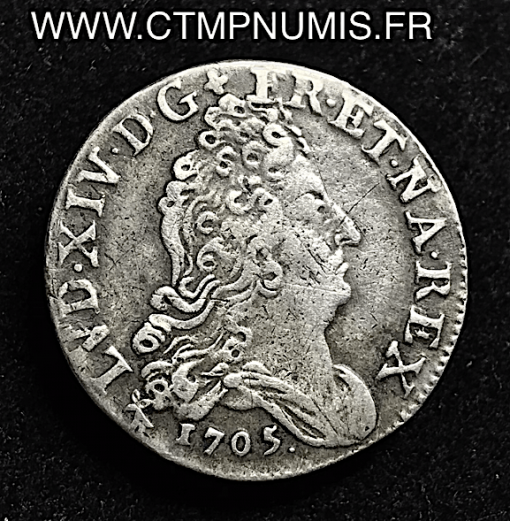 LOUIS XIV 10 SOLS 4 COURONNES 1705 AA METZ