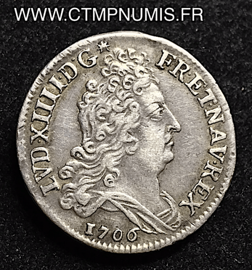 LOUIS XIV 10 SOLS ARGENT AUX INSIGNES 1706