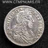 LOUIS XIV 1/12 ECU ARGENT AU BUSTE 1659 B ROUEN