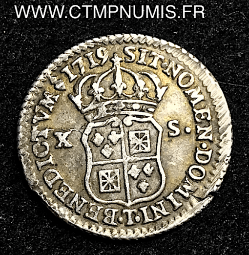 LOUIS XV X SOLS ARGENT NAVARRE 1719 T NANTES