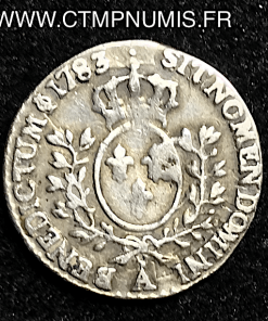 LOUIS XVI 1/20 ECU ARGENT  1783 A PARIS