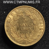 5 FRANCS OR NAPOLEON III TETE NUE 1858 A PARIS