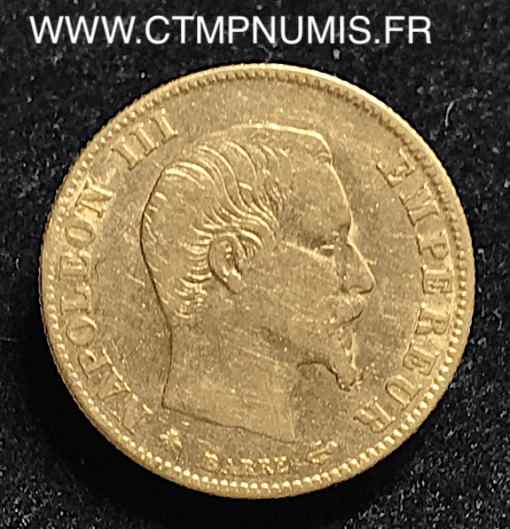 5 FRANCS OR NAPOLEON III TETE NUE 1858 A PARIS