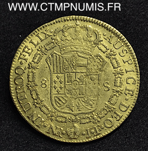 COLOMBIE 8 ESCUDOS OR FERDINAND VII 1815 JF