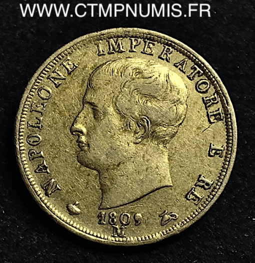 ITALIE 40 LIRE OR NAPOLEON I° 1809 M MILAN