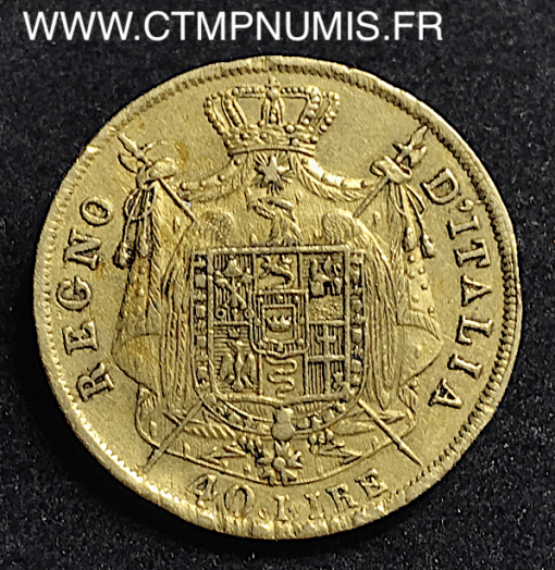 ITALIE 40 LIRE OR NAPOLEON I° 1809 M MILAN