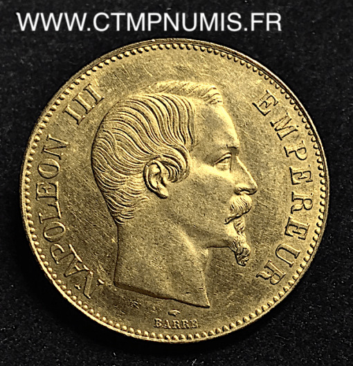 100 FRANCS OR NAPOLEON III TETE NUE 1855 A PARIS