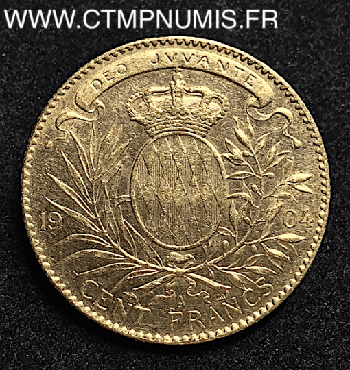 MONACO 100 FRANCS OR ALBERT I° 1904 A PARIS