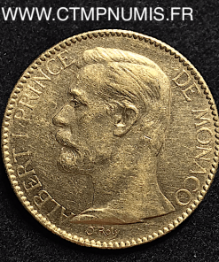 MONACO 100 FRANCS OR ALBERT I° 1904 A PARIS