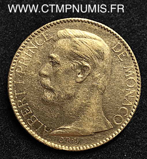 MONACO 100 FRANCS OR ALBERT I° 1904 A PARIS
