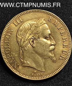 100 FRANCS OR NAPOLEON III LAUREE 1867 PARIS