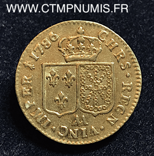 LOUIS XVI LOUIS D’OR AU BUSTE NU 1786 AA METZ