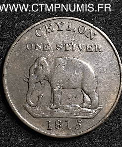 SRI LANKA CEYLAN 1 STIVER 1815 R/ ELEPHANT