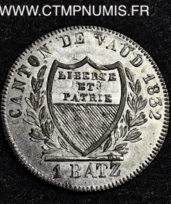 SUISSE 1 BATZEN BILLON CANTON DE VAUD 1832