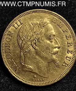 50 FRANCS OR NAPOLEON III TETE LAUREE 1868 A 