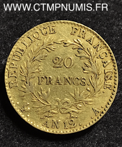 20 FRANCS OR BONAPARTE   AN 12 A PARIS