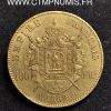 100 FRANCS OR NAPOLEON III TETE LAUREE 1862 A PARIS