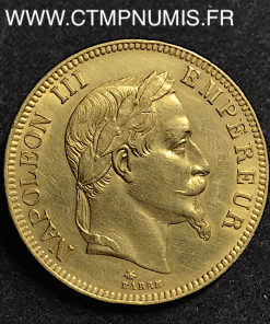 100 FRANCS OR NAPOLEON III TETE LAUREE 1869 A