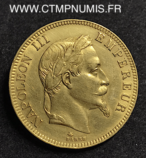 100 FRANCS OR NAPOLEON III TETE LAUREE 1869 A