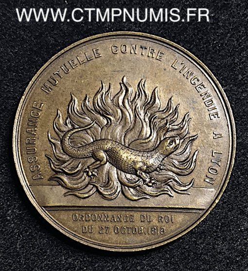 JETON BRONZE ASSURANCE  L’INCENDIE LYON 1885