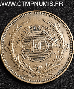 URUGUAY REPUBLIQUE 40 CENTIMOS 1857