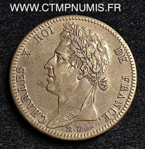 GUYANE 10 CENTIMES CHARLES X 1828 A PARIS