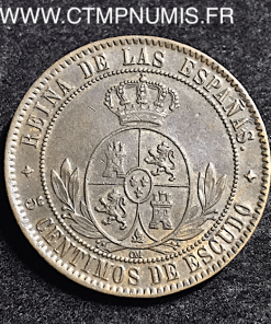 ESPAGNE 5 CENTIMOS  ISABEL II 1868 JUBIA