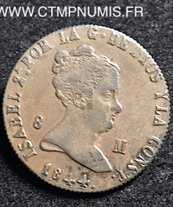 ESPAGNE 8 MARAVEDI ISABEL II 1844 JUBIA