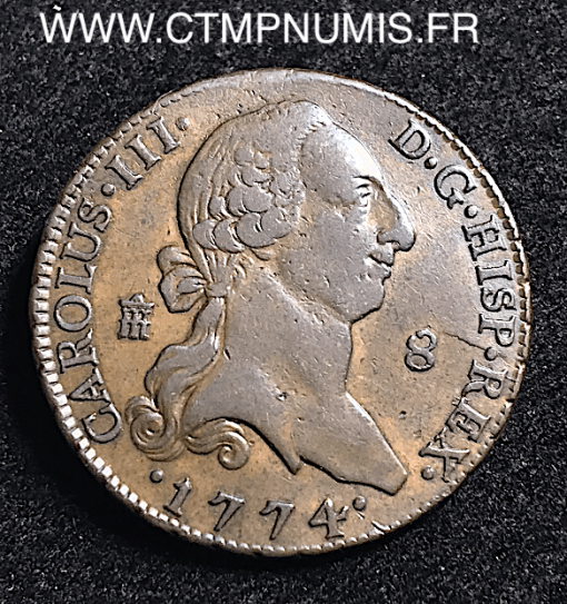 ESPAGNE 8 MARAVEDIS CHARLES III 1774 SEGOVIE